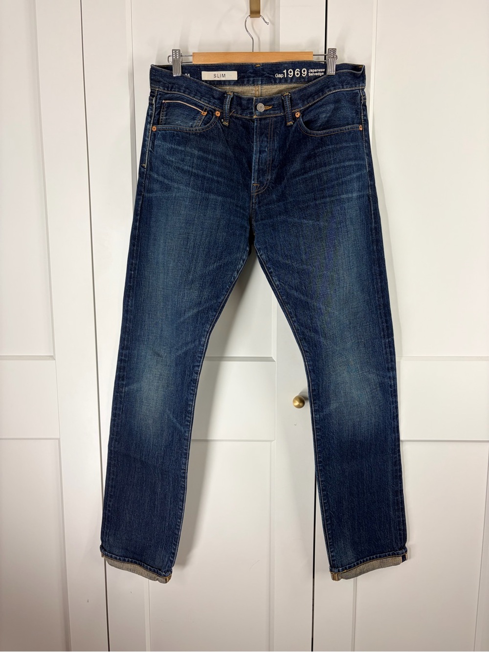 GAP Japanese Selvedge Slim Men's Indigo Blue Jeans | 34x34